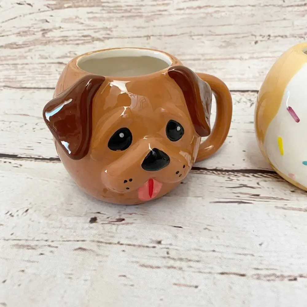 TARGET Novelty Ceramic Coffee Mugs 12 oz Set of 3 Dog Donut Hedgehog